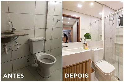 Reforma de banheiro pequeno - antes e depois