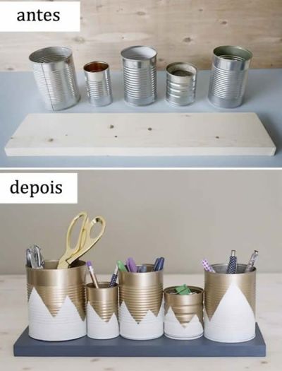 Latas decoradas: + 20 ideias incríveis para reciclar latas Latas decoradas