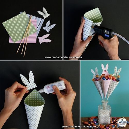 Artesanato de papel para decoração de páscoa
