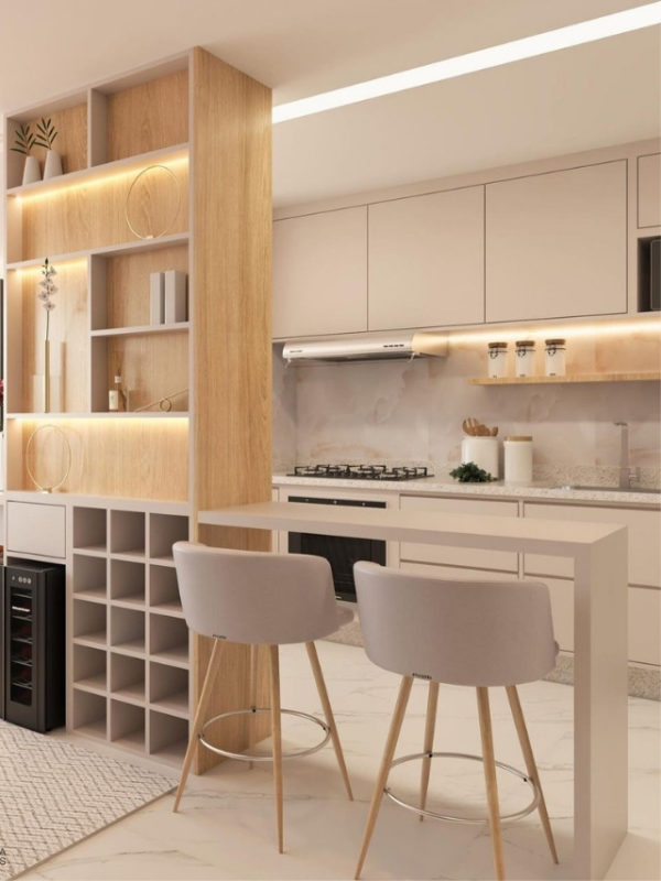 cozinha americana com bancada