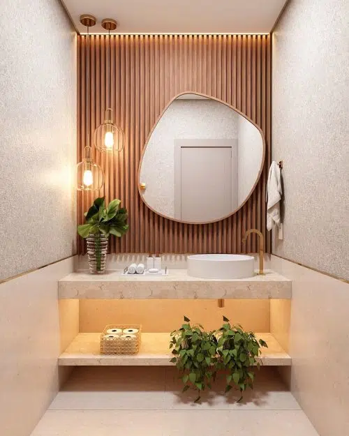 Decoração de lavabo pequeno