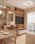 ideia de rack suspenso para sala