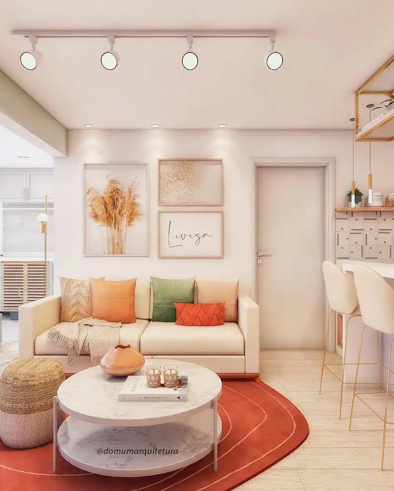 Decoração de Sala Pequena: 14 dicas para não errar + lindos projetos sala pequena integrada com cozinha
