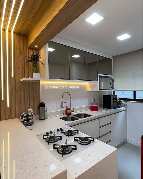 cozinha planejada em L moderna