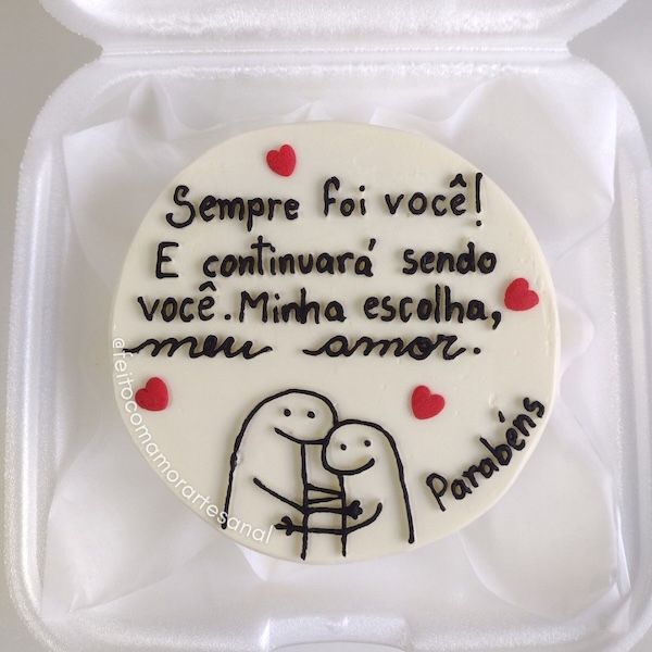 bento cake namorado com declaração