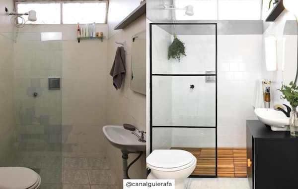 reforma de banheiro casa alugada antes e depois