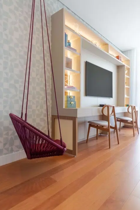balanço na decoração de quarto infantil